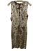 Alice & Olivia Size Est S Gold & Multi Nylon Sleeveless Back Zip Midi Dress Gold & Multi / Est S