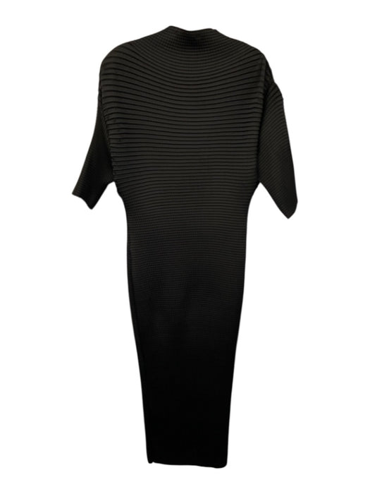 Rosetta Getty Size S Black Recycled Polyester Pleated Maxi Short Sleeve Dress Black / S