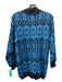 Millma Size S Blue & Black Wool Button Up Geo Print Cardigan Sweater Blue & Black / S