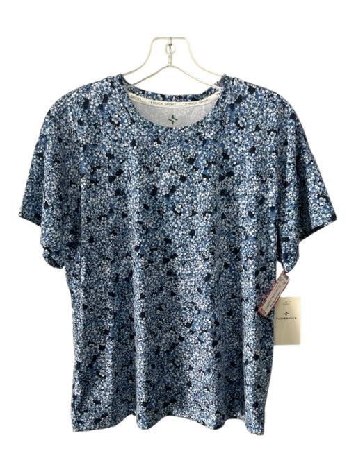 Tuckernuck Size S Blue & Light Blue Polyester Blend Round Neck Short Sleeve Top Blue & Light Blue / S