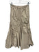 Strut & Bolt Size M Beige Cotton Blend Zip Close Ruched Asymmetric Midi Skirt Beige / M