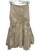 Strut & Bolt Size M Beige Cotton Blend Zip Close Ruched Asymmetric Midi Skirt Beige / M