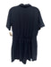 Athleta Size M Navy Poly Blend Drawstring Waist Short Sleeve Patch Pocket Romper Navy / M