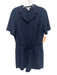Athleta Size M Navy Poly Blend Drawstring Waist Short Sleeve Patch Pocket Romper Navy / M