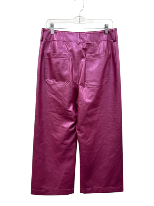 Maeve Size 31 Purple Poly Blend Zip & Button High Rise Wide Leg metallic Pants Purple / 31