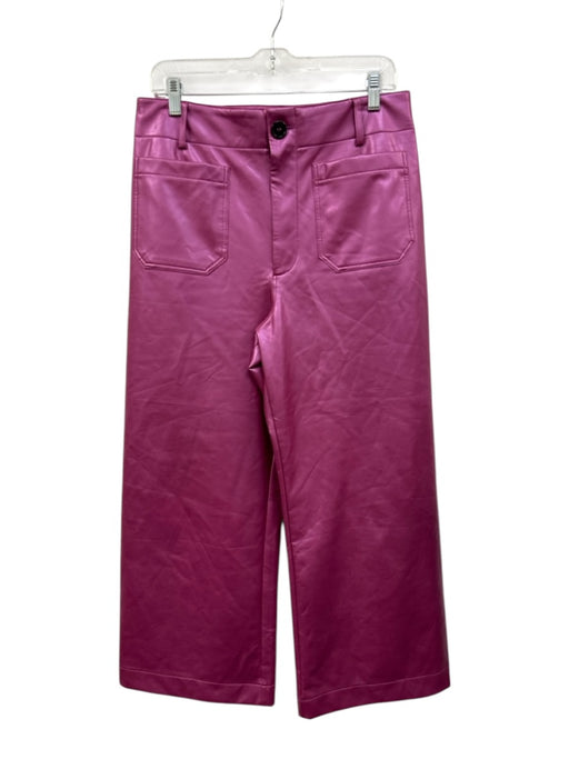 Maeve Size 31 Purple Poly Blend Zip & Button High Rise Wide Leg metallic Pants Purple / 31