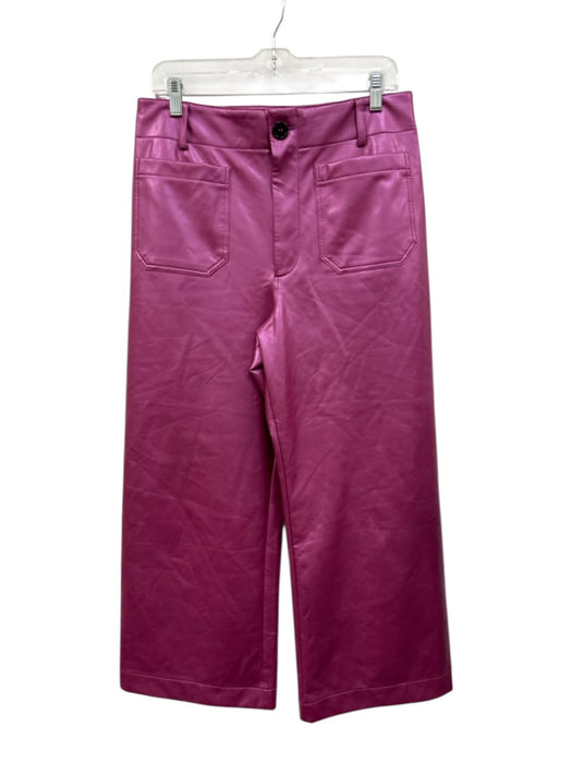 Maeve Size 31 Purple Poly Blend Zip & Button High Rise Wide Leg metallic Pants Purple / 31
