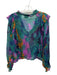 FRNCH Size S Green, Purple & Multi Viscose Long Sleeve Swiss Dot Printed Top Green, Purple & Multi / S