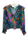 FRNCH Size S Green, Purple & Multi Viscose Long Sleeve Swiss Dot Printed Top Green, Purple & Multi / S