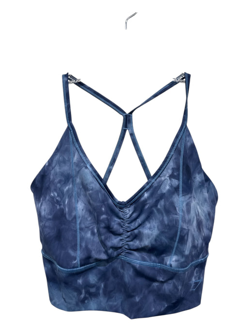 Gymshark Size S Blue Print Nylon Watercolor Sports Bra Leggings Pants Set Blue Print / S