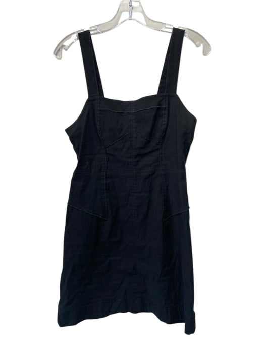 By Anthropologie Size 6 Black Viscose Blend Sleeveless Adjustable Straps Dress Black / 6