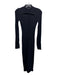 Sir. The Label Size 1/S Black Cotton Ribbed Button Down Collar Long Sleeve Dress Black / 1/S