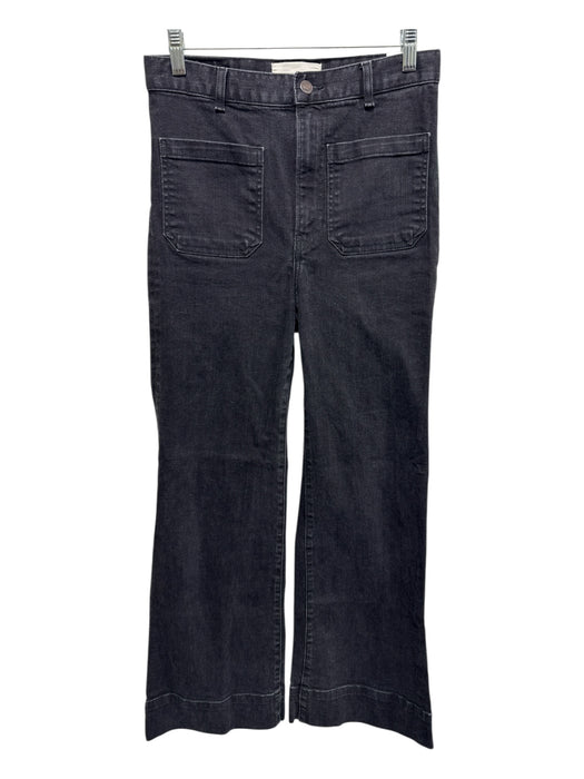 Jeanerica Size 27 Black Cotton Denim High Waist Front Pockets Wide Leg Jeans Black / 27