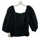AYR Size S Black Cotton Square Neck 1/2 Balloon Sleeve Seersucker Maxi Skirt Set Black / S