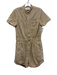BA & SH Size S Washed Brown Cotton Denim Short Sleeve Silver Buttons Romper Washed Brown / S