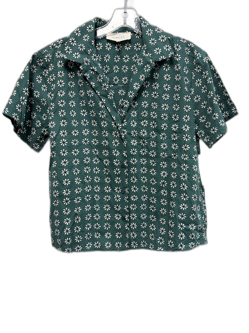 The Great Size 1 Green, White & Black Cotton Short Sleeve Floral Top Green, White & Black / 1