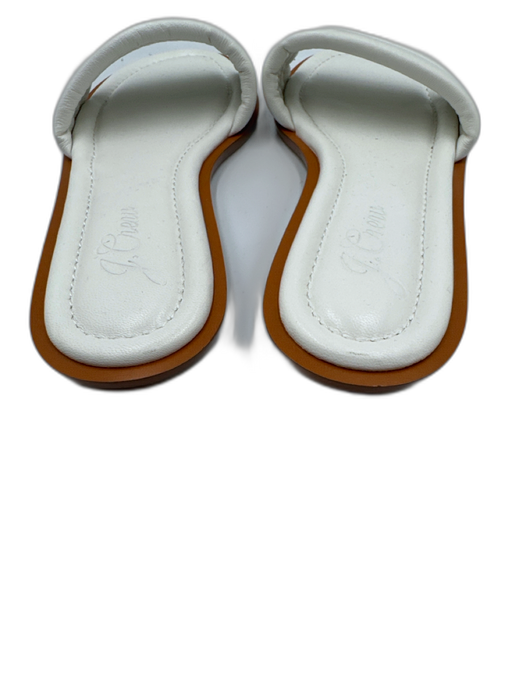 J. Crew Shoe Size 8 White Leather Round Toe Quilted Slide Sandals White / 8
