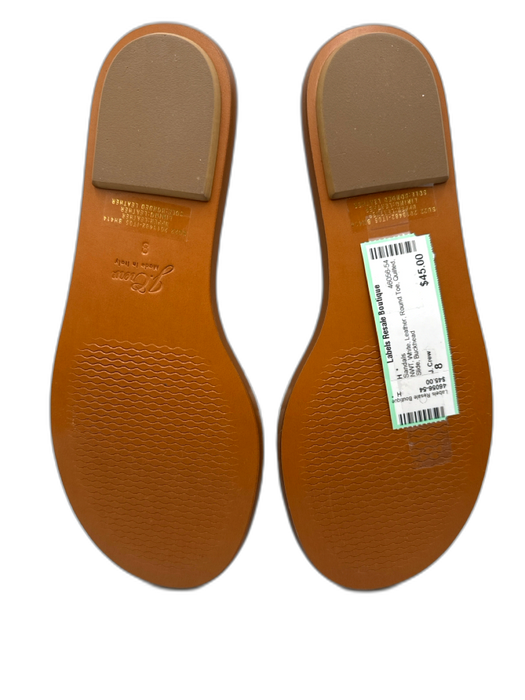 J. Crew Shoe Size 8 White Leather Round Toe Quilted Slide Sandals White / 8