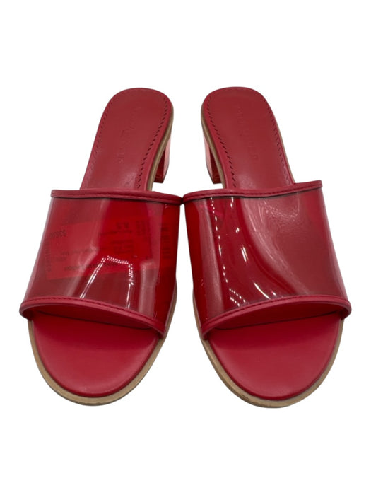 Karl Lagerfeld Shoe Size 8.5 Red PVC Lucite Block Heel Mule Sandals Red / 8.5