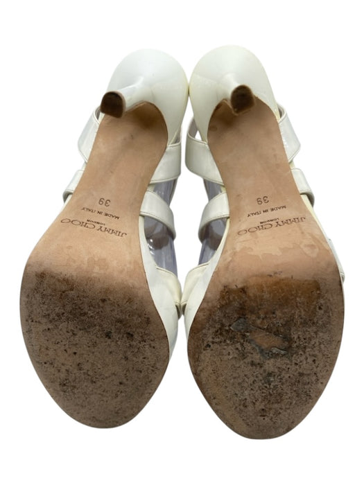 Jimmy Choo Shoe Size 39 White Patent Leather Stiletto Strappy Platform Sandals White / 39