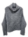 Matthildur Size S Gray Alpaca Cable Knit Long Sleeve Mock Neck Sweater Gray / S