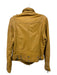 Mauritius Size 10 Mustard Yellow Lamb leather Zip Up Long Sleeve Biker Jacket Mustard Yellow / 10