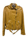 Mauritius Size 10 Mustard Yellow Lamb leather Zip Up Long Sleeve Biker Jacket Mustard Yellow / 10