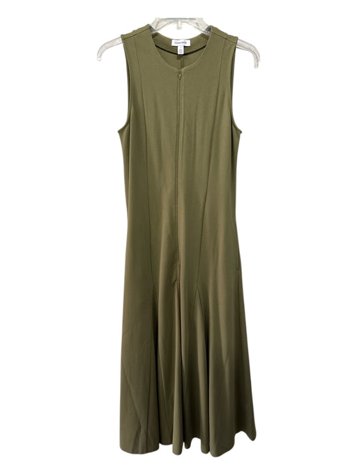 Nordstrom Size S Greem, Gold, Brown Viscose & Nylon Half Zip Sleeveless Dress Greem, Gold, Brown / S