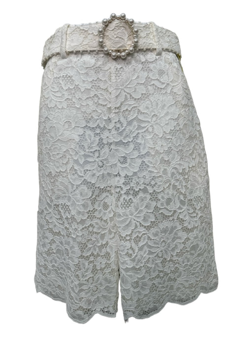 Zimmerman Size 1/S White Cotton Blend Lace Overlay High Rise Bermuda Shorts White / 1/S