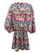 Alexis Size M Multi Polyester Half Button Abstract Tiered Dress Multi / M