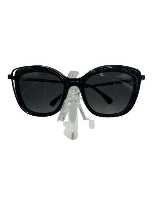 Chanel Black Acetate & Wire Quilted Embossed Sunglasses Black