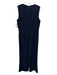 Elie Tahari Size 12 Navy Sleeveless Surplice Back Zip Pleated Detail Jumpsuit Navy / 12