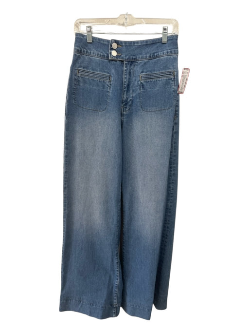 Frame Size 29 Med Wash Cotton Denim Zip & Button Rounded Pockets High Rise Jeans Med Wash / 29