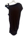 Reiss Size 8 Brown Modal Blend Asymmetrical Ruched Off Shoulder Cap Sleeve Dress Brown / 8