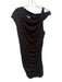 Reiss Size 8 Brown Modal Blend Asymmetrical Ruched Off Shoulder Cap Sleeve Dress Brown / 8