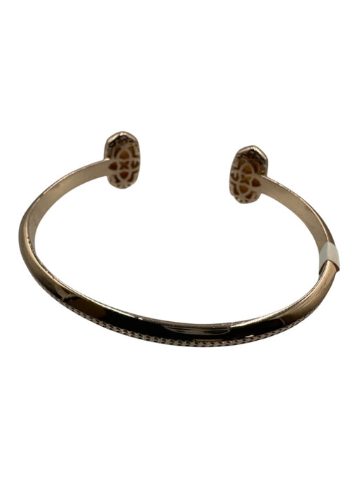 Kendra Scott Rose Gold Tone Metal Faceted Stone Open Cuff Bangle Bracelet Rose Gold Tone