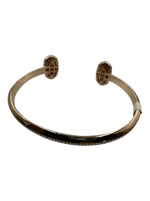 Kendra Scott Rose Gold Tone Metal Faceted Stone Open Cuff Bangle Bracelet Rose Gold Tone