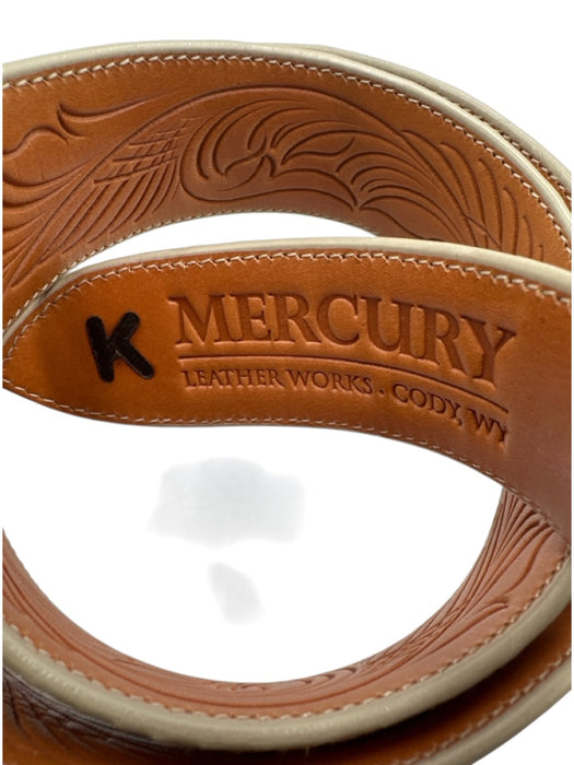 Mercury Leather Works Cream White American Alligator Snap Button Closure Belts Cream White / 36