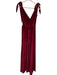 BHLDN Size M Dark Red Polyester Blend Double V Wrap Sleeveless Maxi Dress Dark Red / M