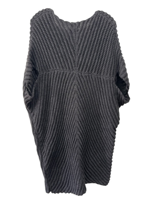 Ronen Chen Size 6 Dark Grey Viscose & Nylon Blend Knit V Neck Dress Dark Grey / 6