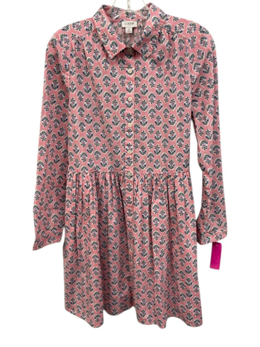 J. Crew Factory Size 2 Pink & Multi Cotton Blend Floral Blocked Print Dress Pink & Multi / 2