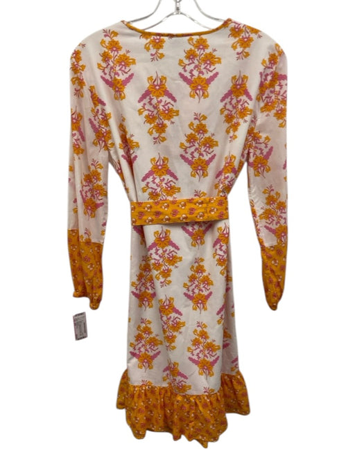 J. Crew Factory Size XXS White, Orange & Pink No Fabric Tag Floral Dress White, Orange & Pink / XXS