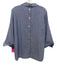 Hinson Wu Size 4 Blue Linen Blend Herringbone 3/4 Sleeve Quarter Button Top Blue / 4