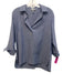 Hinson Wu Size 4 Blue Linen Blend Herringbone 3/4 Sleeve Quarter Button Top Blue / 4