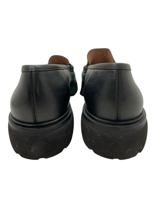 Ferragamo Shoe Size 11.5EE Black Leather Stacked Heel Men's Shoes Black / 11.5EE