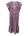 Derek Lam 10 Crosby Size 4 Pink, Blue, Yellow Cotton Ruffle Cap Sleeve Dress Pink, Blue, Yellow / 4