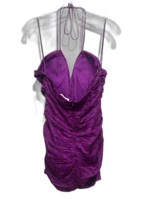 Ronny Kobo Size M Purple Silk & Viscose Strapless Swirl pattern Mini Dress Purple / M