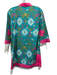 Sheridan French Size XS Pink, Blue, Green Cotton 1/2 Sleeve Abstract Print Dress Pink, Blue, Green / XS
