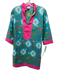 Sheridan French Size XS Pink, Blue, Green Cotton 1/2 Sleeve Abstract Print Dress Pink, Blue, Green / XS