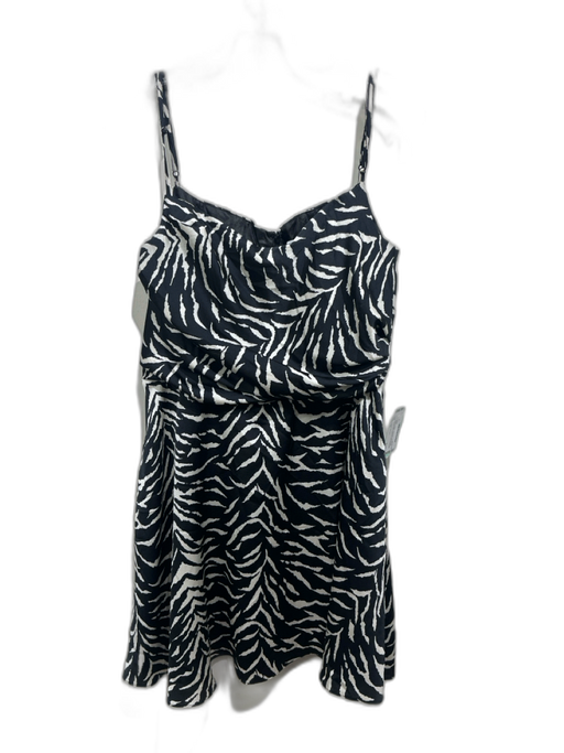 Autumn Adeigbo Size 10 Black & White Polyester Sleeveless Animal Print Dress Black & White / 10